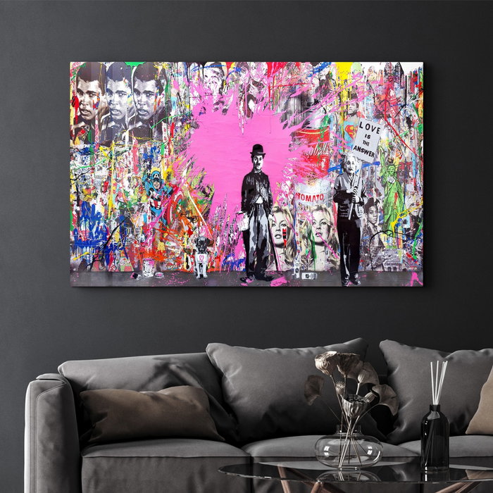 Wallity Pintura Decorativa de Vidrio Templado Multicolor 70 x 110 cm